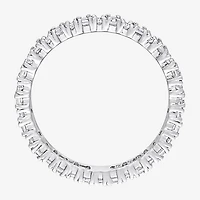 Womens 3.5MM 1 1/2 CT. T.W. Lab Created White Moissanite Sterling Silver Eternity Wedding Band