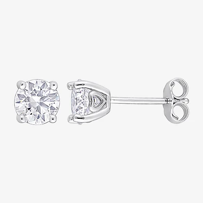 1 3/8 CT. T.W. Lab Created White Moissanite Sterling Silver 6mm Stud Earrings