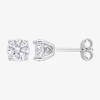 1 3/8 CT. T.W. Lab Created White Moissanite Sterling Silver 6mm Stud Earrings