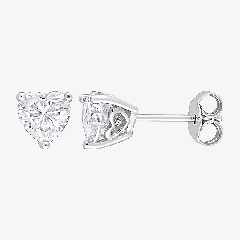 1 1/2 CT. T.W. Lab Created White Moissanite Sterling Silver 6.8mm Stud Earrings