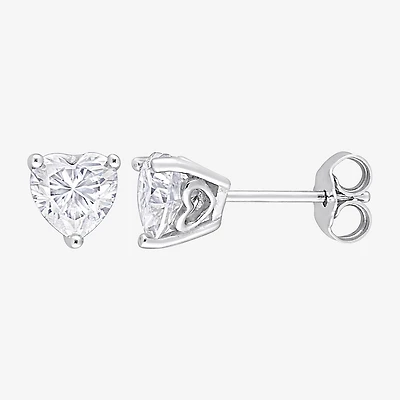 1 1/2 CT. T.W. Lab Created White Moissanite Sterling Silver 6.8mm Stud Earrings