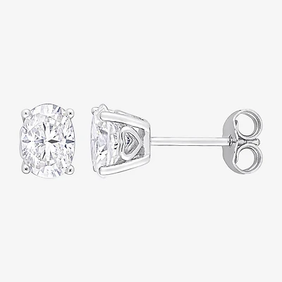 2 CT. T.W. Lab Created White Moissanite Sterling Silver 7mm Stud Earrings