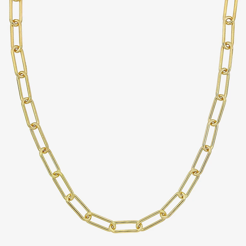 Womens 18K Gold Over Silver 20 Inch Link Necklace
