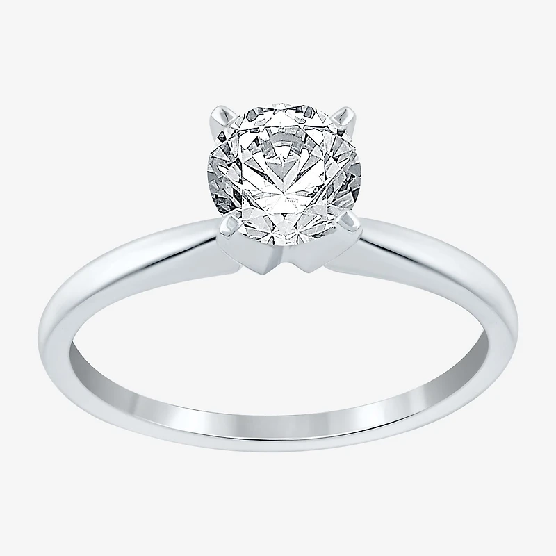 (F / VS2) Womens 1 CT. Lab-Grown White Diamond 14K Gold Round Solitaire Engagement Ring