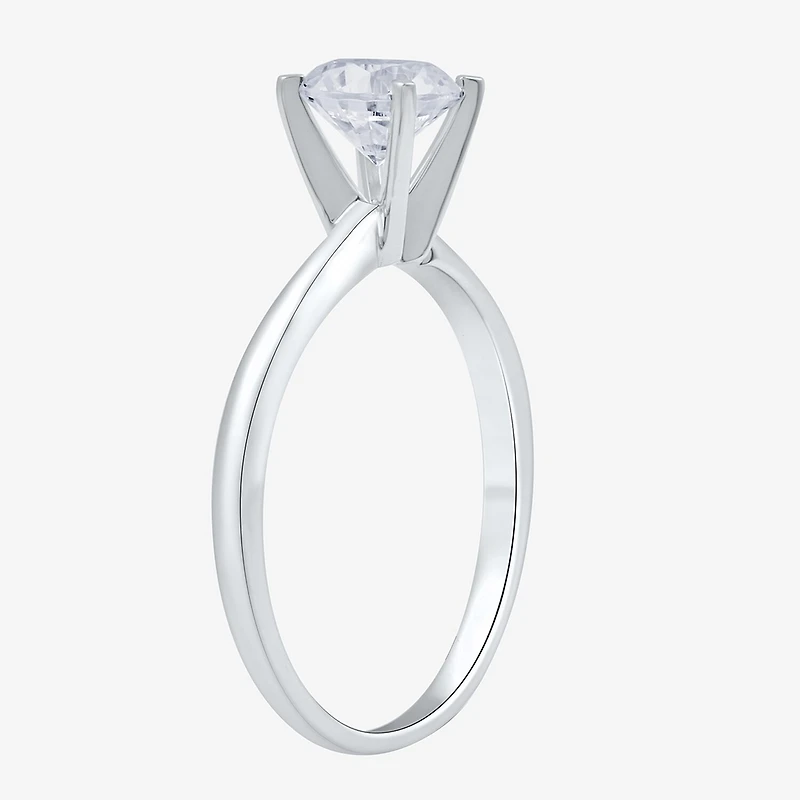 (F / VS2) Womens 1 CT. Lab-Grown White Diamond 14K Gold Round Solitaire Engagement Ring