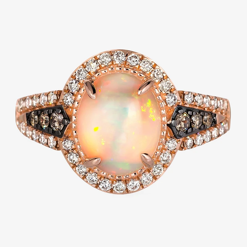 Le Vian® Ring featuring 1 1/5 CT. Neopolitan Opal™ 1/10 Chocolate Diamonds® 1/3 Nude Diamonds™ set 14K Strawberry Gold®