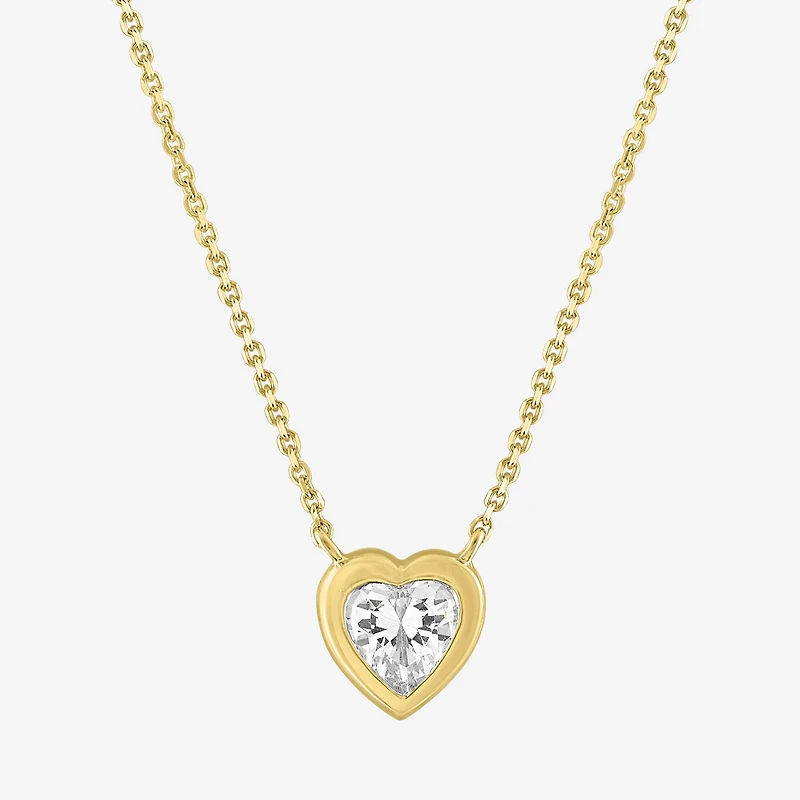 Diamond Addiction (G-H / Si2-I1) Womens 1/2 CT. T.W. Lab Grown White Diamond 10K Gold Heart 18 Inch Pendant Necklace