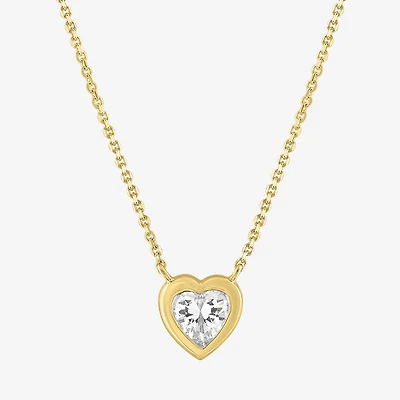 Diamond Addiction (G-H / Si2-I1) Womens 1/ CT. T.W. Lab Grown White Diamond 10K Gold Heart 18 Inch Pendant Necklace