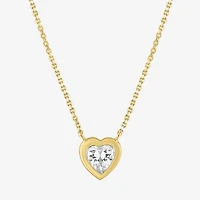 Diamond Addiction (G-H / Si2-I1) Womens 1/2 CT. T.W. Lab Grown White Diamond 10K Gold Heart 18 Inch Pendant Necklace