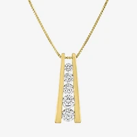(G-H / SI2-I1) Womens 1 CT.T.W. Lab-Grown Diamond 10K White or Yellow Gold Pendant Necklace