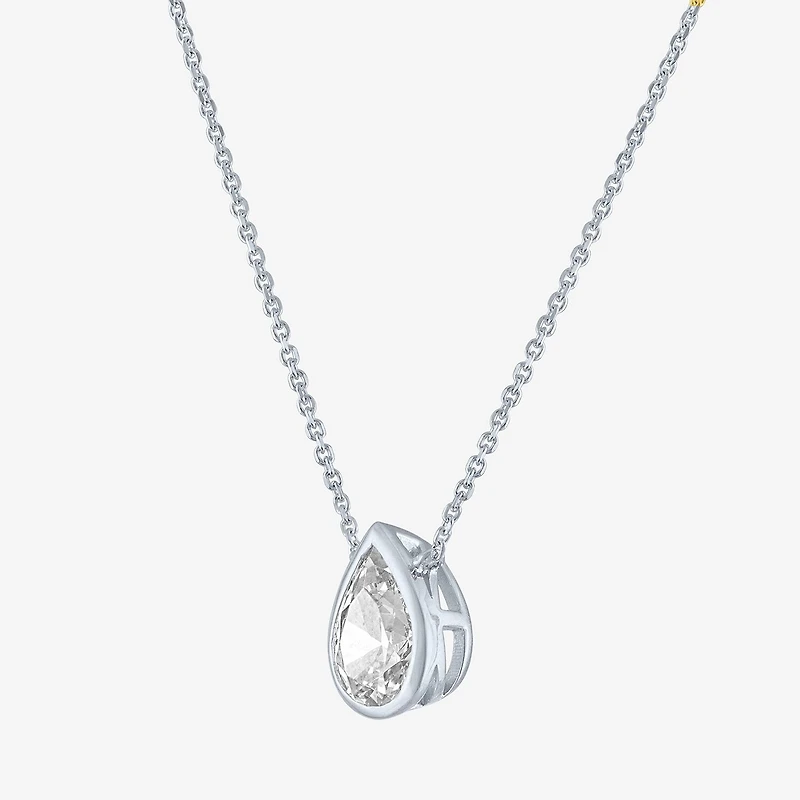 Diamond Addiction (G-H / Si2-I1) Womens 1 CT. T.W. Lab Grown White 14K Gold Pear 18 Inch Pendant Necklace