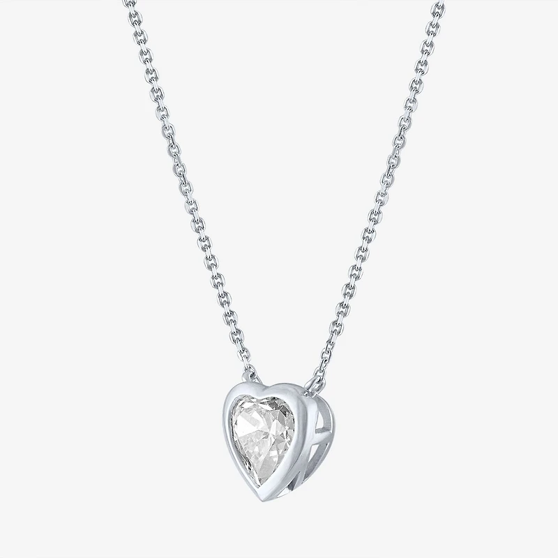 Diamond Addiction (G-H / Si2-I1) Womens 1 CT. T.W. Lab Grown White Diamond 14K Gold Heart 18 Inch Pendant Necklace
