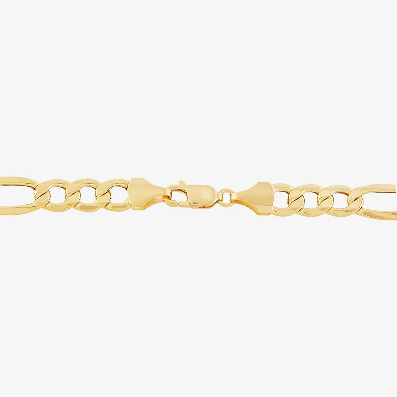 Made in Italy Mens 10K Gold 8 1/2 Inch Figaro Chain Bracelet