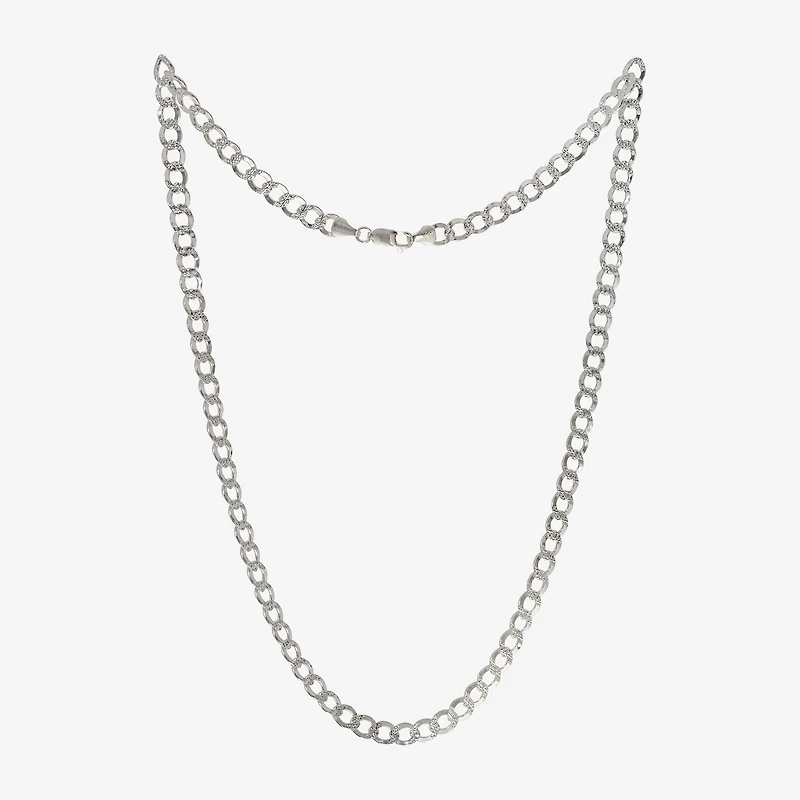 Made in Italy Mens Sterling Silver 24 Inch Curb Chain Necklace