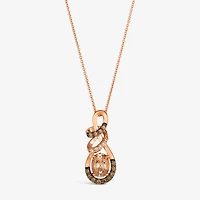 Le Vian® Pendant featuring 7/8 CT. Peach Morganite™ 1/4 CT. Chocolate Diamonds® 1/20 CT. Nude Diamonds™ set in 14K Strawberry Gold®