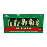 Kurt Adler Ul 15-Light White Triple Candle Extended String Lights