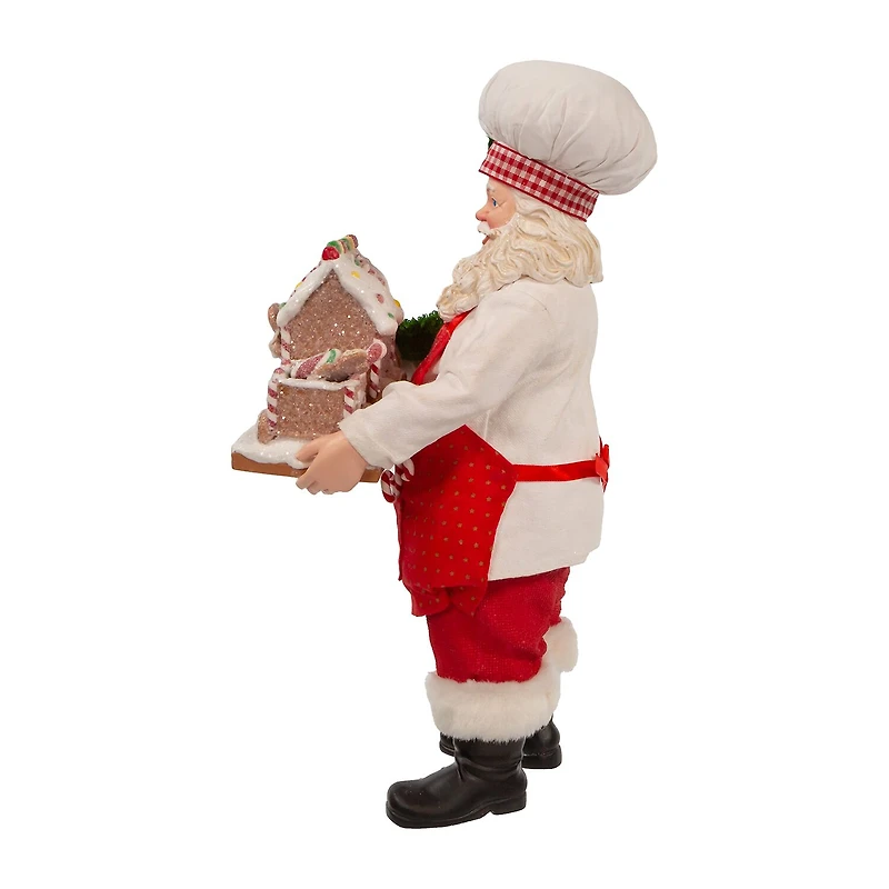 Kurt Adler 11in Fabrich㉠With Gingerbread Train Christmas Santa Figurine