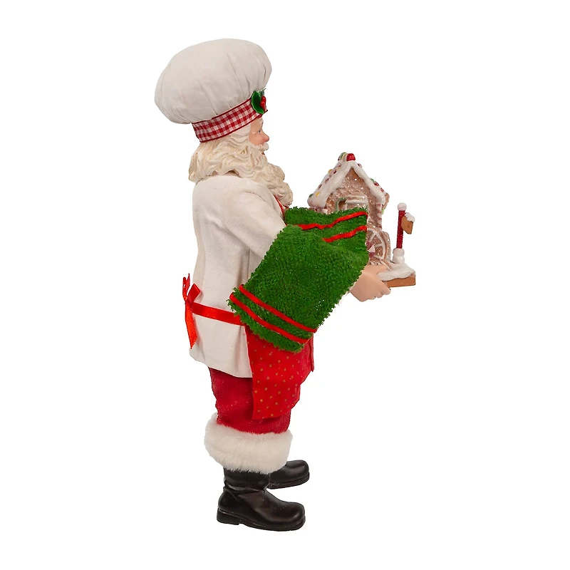 Kurt Adler 11in Fabrich㉠With Gingerbread Train Christmas Santa Figurine