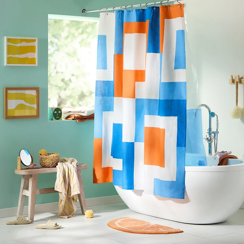 Town And Country Lucy Orange Shower Curtain