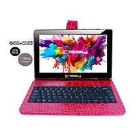 LINSAY® 10.1 Octa Core 128Gb Android 15 Tablet Croc Keyboard