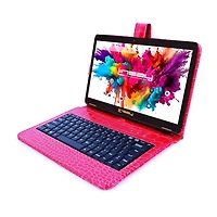 LINSAY® 10.1 Octa Core 128Gb Android 15 Tablet Croc Keyboard