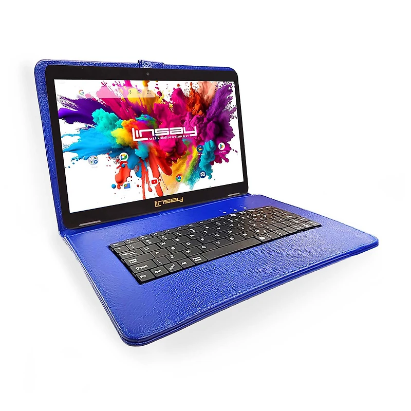 LINSAY® 10.1 Octa Core 128Gb Android 15 Tablet Keyboard