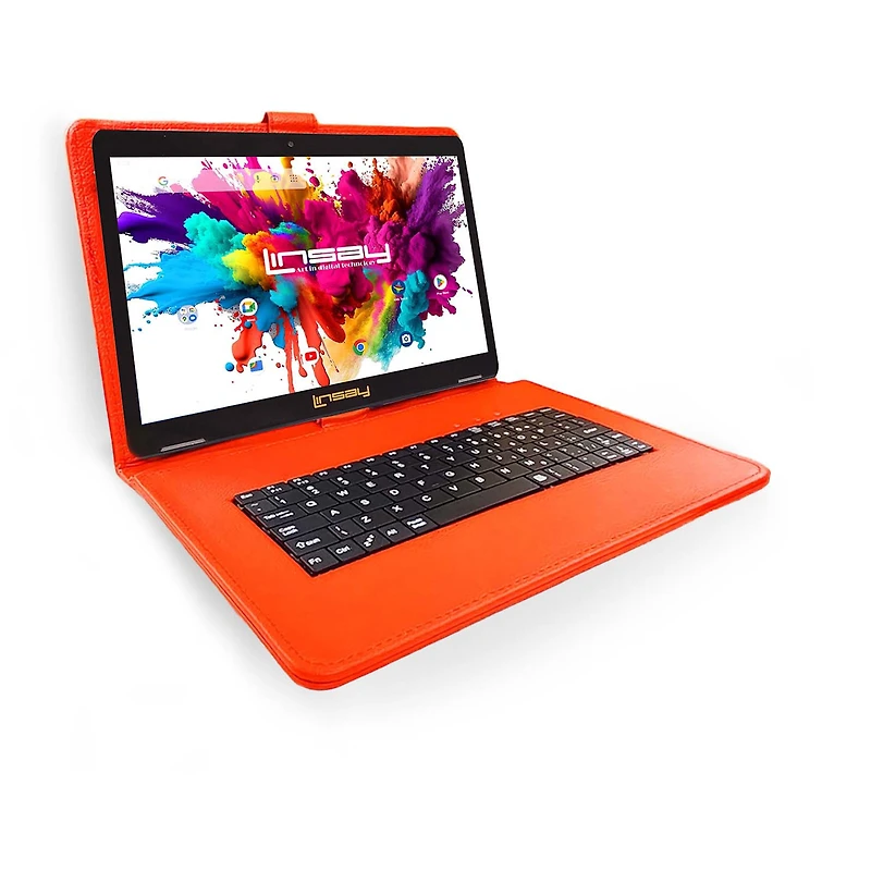 LINSAY® 10.1 Octa Core 128Gb Android 15 Tablet Keyboard