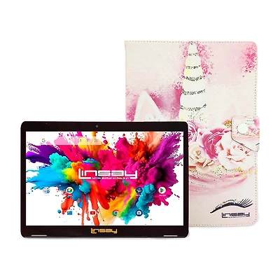 LINSAY® 10.1 Octa Core 128Gb Android 15 Tablet Unicorn Case