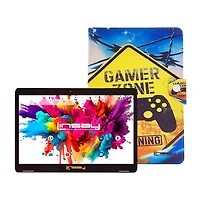 LINSAY® 10.1 Octa Core 128Gb Android 15 Tablet Gamer Shape Case