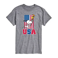 Mens Short Sleeve Peanuts USA Graphic T-Shirt