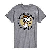 Mens Short Sleeve Beagle Scouts 50 Years Peanuts Graphic T-Shirt