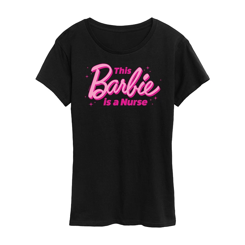 Nurse Womens Plus Crew Neck Short Sleeve Barbie T-Shirt