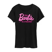 Teacher Womens Plus Crew Neck Short Sleeve Barbie T-Shirt