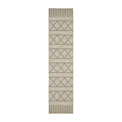 Covington Home Trinidad Geometric Stripes 22"X90" Indoor Outdoor Rectangular Runner