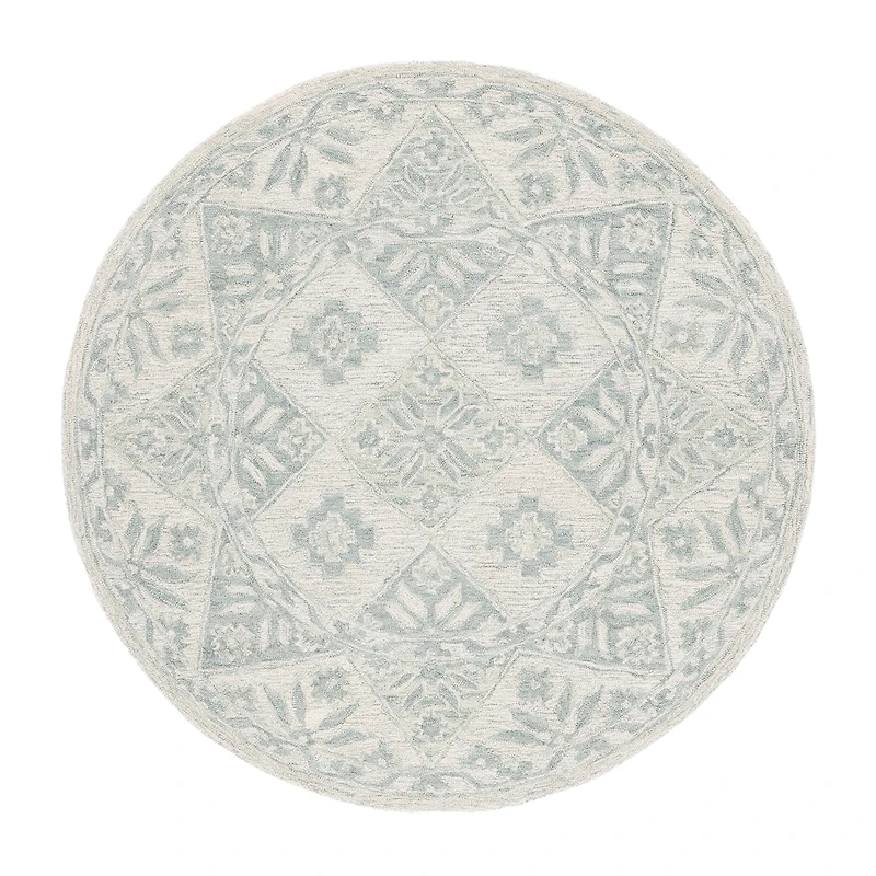 Martha Stewart Deena Floral Hand Tufted 7' X 7' Indoor Round Area Rug