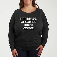 Nurse Womens Plus Crew Neck Long Sleeve T-Shirt