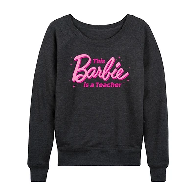 Teacher Womens Round Neck Long Sleeve Regular Fit Barbie Graphic T-Shirt