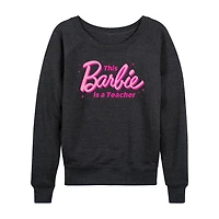 Teacher Womens Round Neck Long Sleeve Regular Fit Barbie Graphic T-Shirt