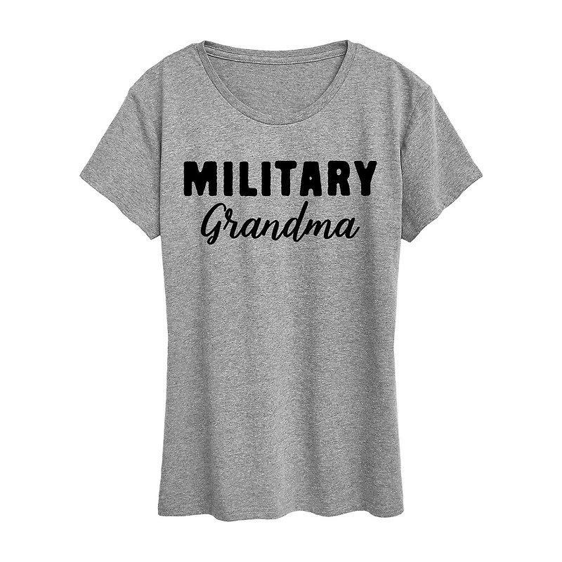 Military Womens Round Neck Short Sleeve Regular Fit Graphic T-Shirt