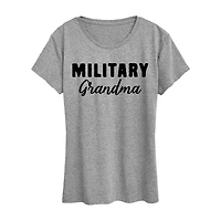 Military Womens Round Neck Short Sleeve Regular Fit Graphic T-Shirt