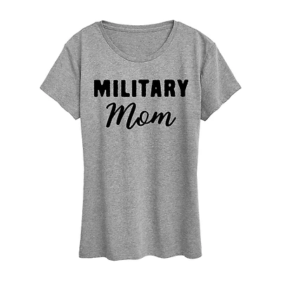 Military Mom Womens Round Neck Short Sleeve Regular Fit Graphic T-Shirt