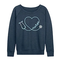 Nurse Womens Round Neck Long Sleeve Regular Fit Graphic T-Shirt