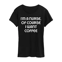 Nurse Womens Round Neck Short Sleeve Regular Fit Graphic T-Shirt
