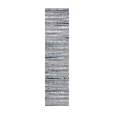 Martha Stewart Mila Stripe Washable 26" X 108" Indoor Rectangular Runner"