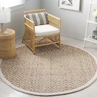Martha Stewart Nell Bordered Woven 6' X 6' Indoor Round Area Rug
