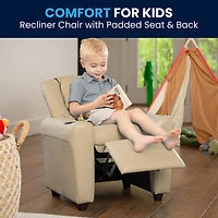 Vana Plush Recliner with Cup Holder for Kids