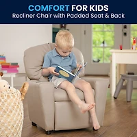 Chandler Plush Recliner with Cup Holder for Kids