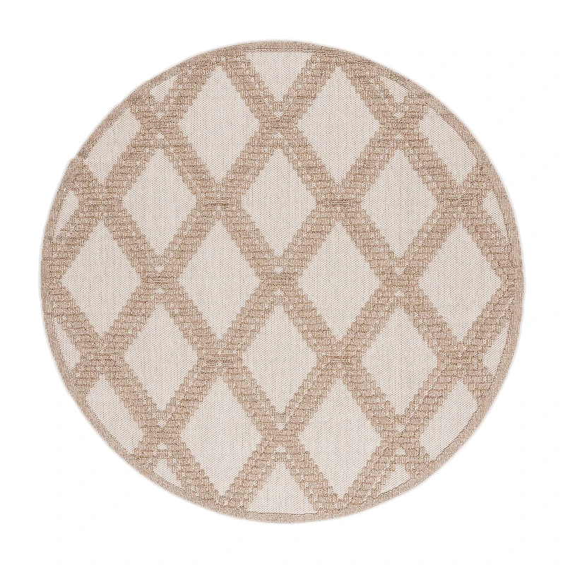 Martha Stewart Lora Geometric 6'7" X Outdoor Round Area Rug