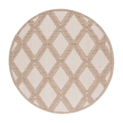 Martha Stewart Lora Geometric 6'7" X Outdoor Round Area Rug
