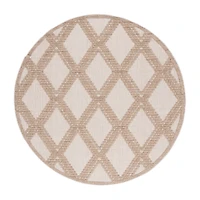 Martha Stewart Lora Geometric 6'7" X Outdoor Round Area Rug